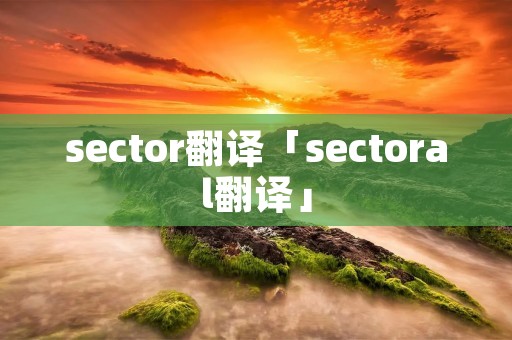 sector翻译「sectoral翻译」