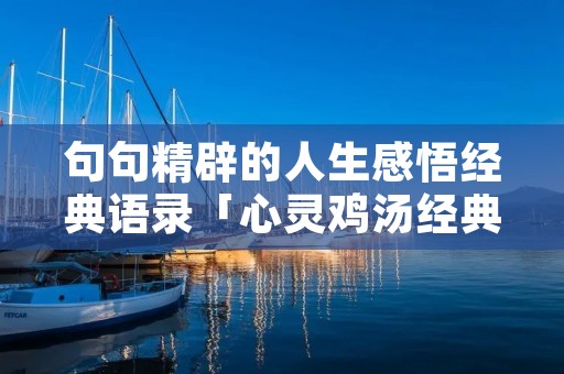 句句精辟的人生感悟经典语录「心灵鸡汤经典语录励志」