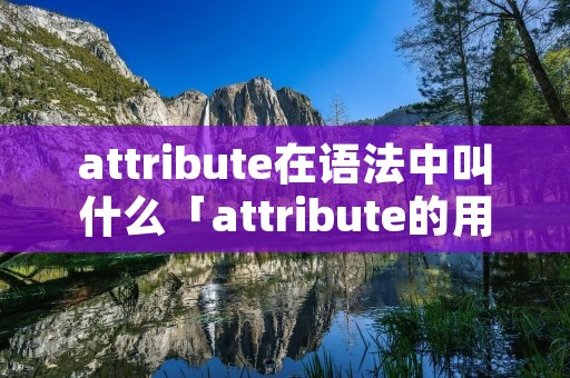 attribute在语法中叫什么「attribute的用法」 attribute在语法中叫什么「attribute的用法」