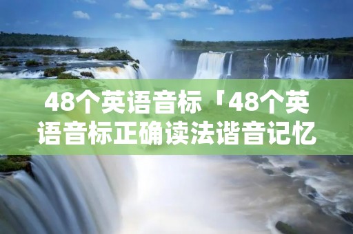 48个英语音标「48个英语音标正确读法谐音记忆法」