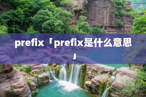 prefix「prefix是什么意思」 prefix「prefix是什么意思」