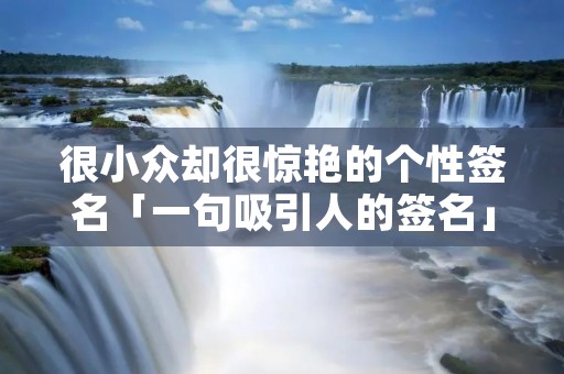 很小众却很惊艳的个性签名「一句吸引人的签名」