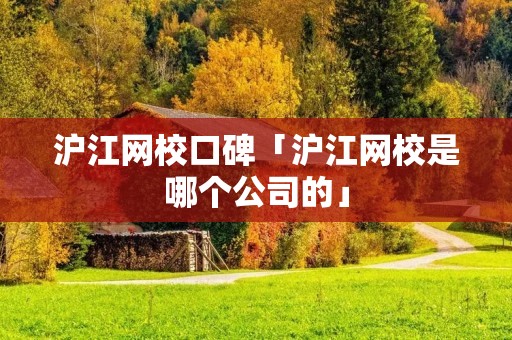 沪江网校口碑「沪江网校是哪个公司的」