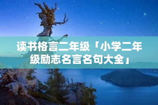 读书格言二年级「小学二年级励志名言名句大全」