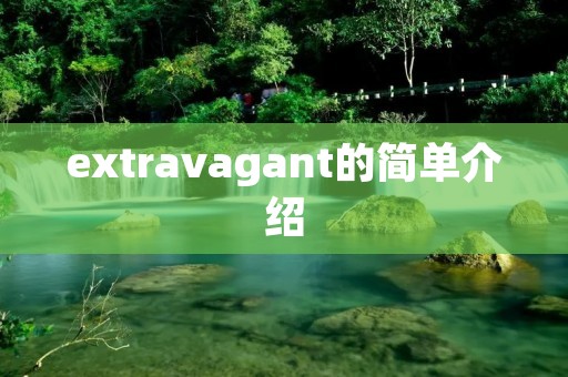 extravagant的简单介绍 extravagant的简单介绍