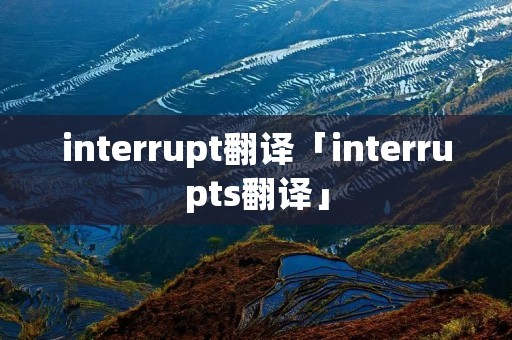 interrupt翻译「interrupts翻译」