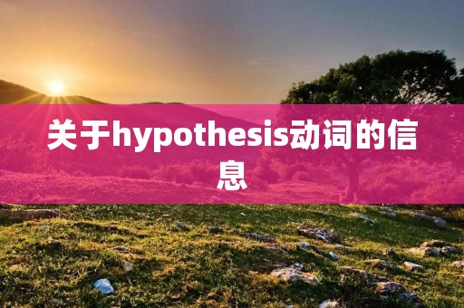 关于hypothesis动词的信息