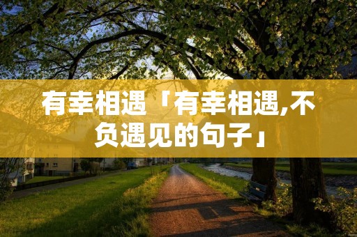 有幸相遇「有幸相遇,不负遇见的句子」
