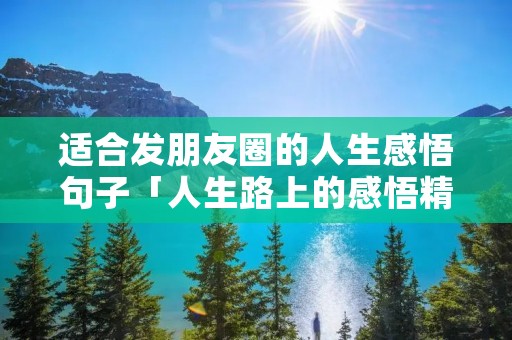 适合发朋友圈的人生感悟句子「人生路上的感悟精品句子」