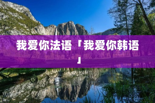我爱你法语「我爱你韩语」
