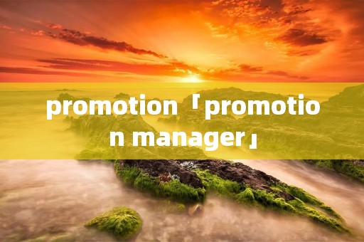promotion「promotion manager」