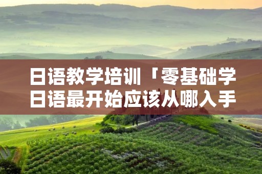 日语教学培训「零基础学日语最开始应该从哪入手」