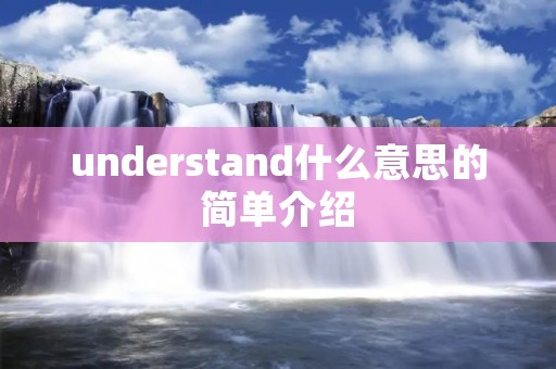understand什么意思的简单介绍