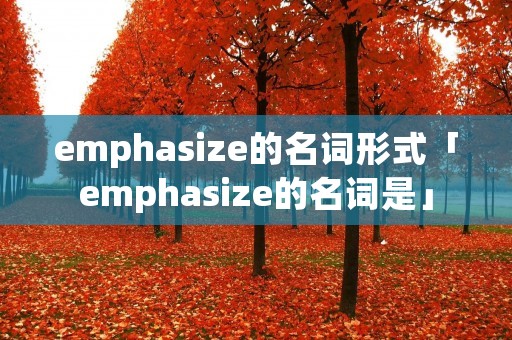 emphasize的名词形式「emphasize的名词是」
