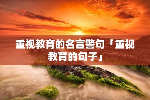重视教育的名言警句「重视教育的句子」