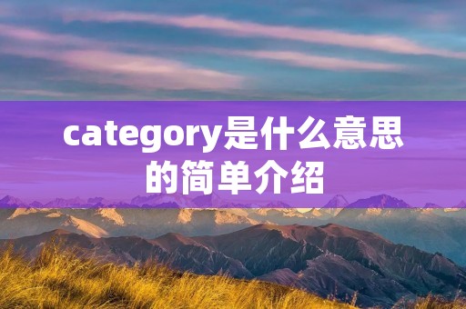 category是什么意思的简单介绍 category是什么意思的简单介绍