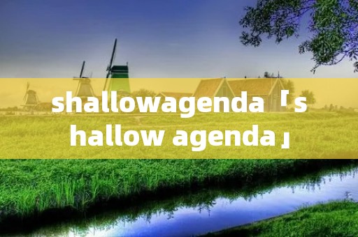shallowagenda「shallow agenda」
