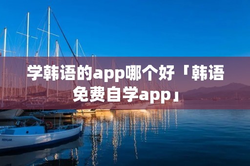 学韩语的app哪个好「韩语免费自学app」 学韩语的app哪个好「韩语免费自学app」