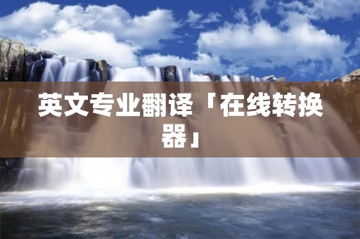 英文专业翻译「在线转换器」
