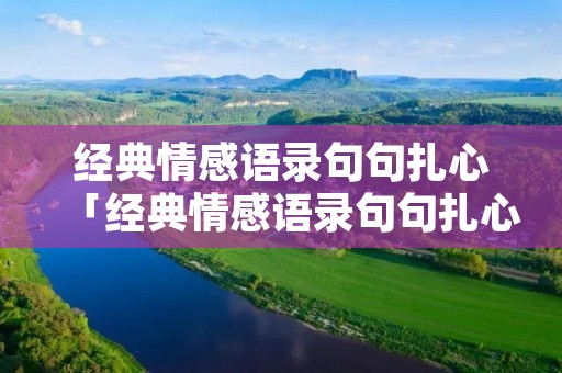 经典情感语录句句扎心「经典情感语录句句扎心文案」