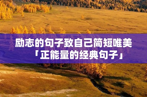 励志的句子致自己简短唯美「正能量的经典句子」