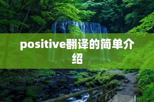 positive翻译的简单介绍 positive翻译的简单介绍