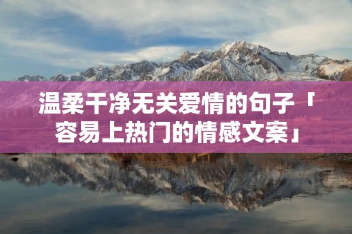 温柔干净无关爱情的句子「容易上热门的情感文案」