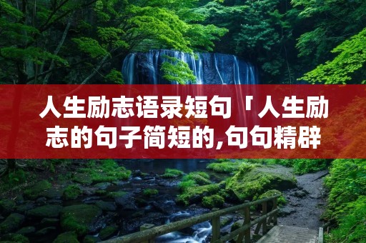 人生励志语录短句「人生励志的句子简短的,句句精辟现实」