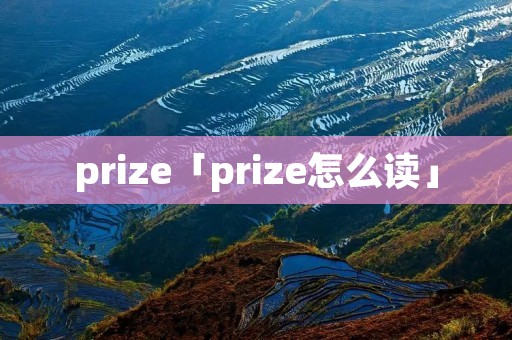 prize「prize怎么读」 prize「prize怎么读」