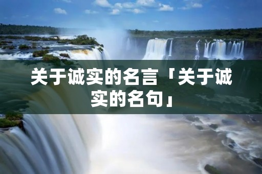 关于诚实的名言「关于诚实的名句」