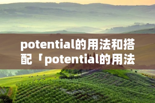 potential的用法和搭配「potential的用法及短语」