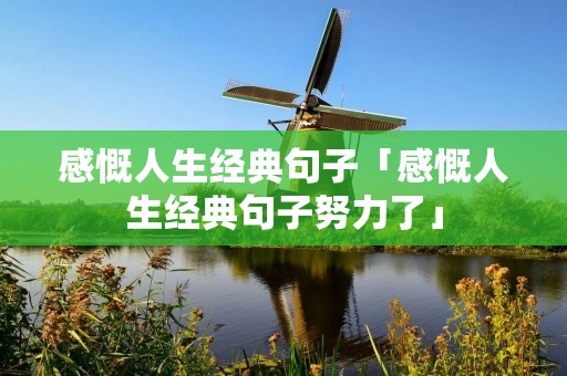 感慨人生经典句子「感慨人生经典句子努力了」