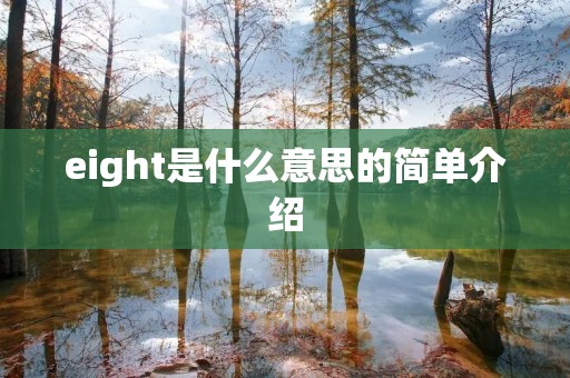 eight是什么意思的简单介绍
