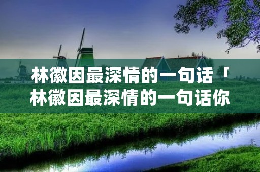 林徽因最深情的一句话「林徽因最深情的一句话你若拥我入怀」