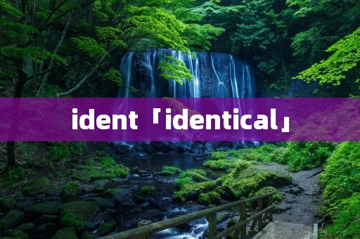 ident「identical」 ident「identical」