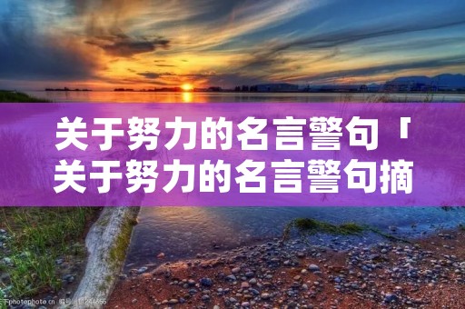 关于努力的名言警句「关于努力的名言警句摘抄大全」