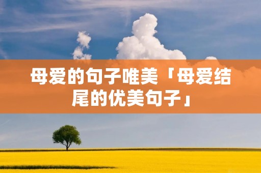 母爱的句子唯美「母爱结尾的优美句子」