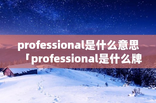 professional是什么意思「professional是什么牌子音响」