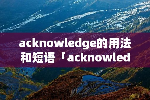 acknowledge的用法和短语「acknowledge sth」