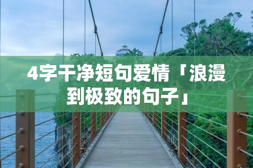 4字干净短句爱情「浪漫到极致的句子」