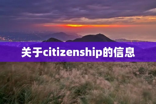 关于citizenship的信息 关于citizenship的信息