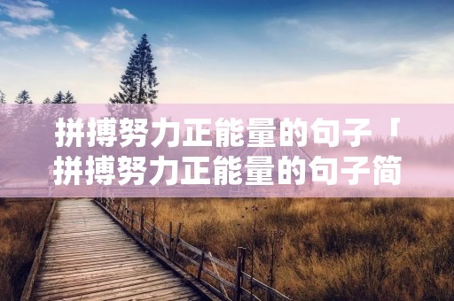 拼搏努力正能量的句子「拼搏努力正能量的句子简短」