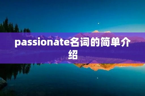 passionate名词的简单介绍