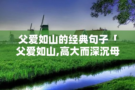 父爱如山的经典句子「父爱如山,高大而深沉母爱如水,下一句是什么」