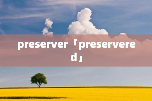 preserver「preservered」 preserver「preservered」