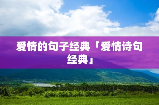 爱情的句子经典「爱情诗句经典」