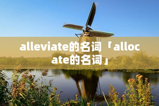 alleviate的名词「allocate的名词」 alleviate的名词「allocate的名词」