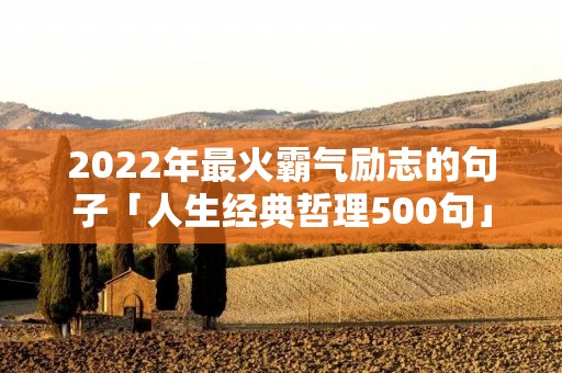 2022年最火霸气励志的句子「人生经典哲理500句」