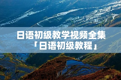 日语初级教学视频全集「日语初级教程」