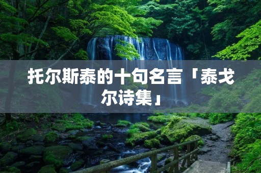 托尔斯泰的十句名言「泰戈尔诗集」